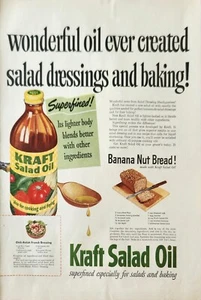 1951 Kraft Salad Oil Vintage Ad Wonderful oil ever created Banana nut bread - Picture 1 of 1