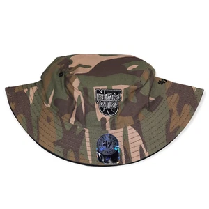 NWT 47 Vintage Retro New Jersey Brooklyn Nets Woodrow Camo Bucket Hat S/M - Picture 1 of 7