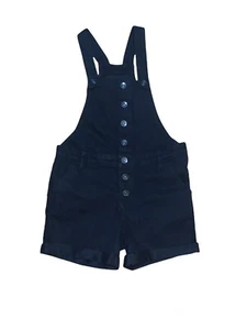 The Children’s Place Roll Cuff Denim Shortalls Girl’s Size 8 Black Wash NWT - Picture 1 of 6