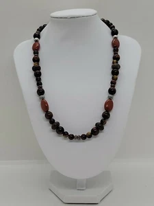 Carolyn Pollak Multicolor Tigers Eye Round Gemstone Beaded Necklace Sterling - Picture 1 of 8