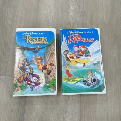 Rare Black Diamond Classic Disney VHS The Rescuers And The Rescuers Down Under - Image 1 of 4
