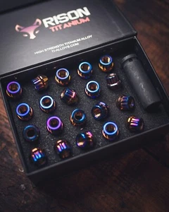 Rison Titanium Lug Nuts Open End Lug Nuts 12 Point GR5 Ti M12 M14 Lug Nut 20PCS - Picture 1 of 79