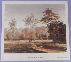 Otoño en el bosque de Ron Ranson, estampado original vintage de stock antiguo sin usar - Imagen 1 de 1