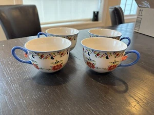 Anthropologie CADIZ Mug- Multicolor 3D Floral Set Of 4 - Picture 1 of 6