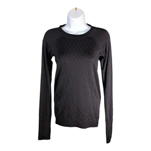 Rest Less Shirt by Lululemon - Women's Athletic Long Sleeve Black 4 - Picture 1 of 3