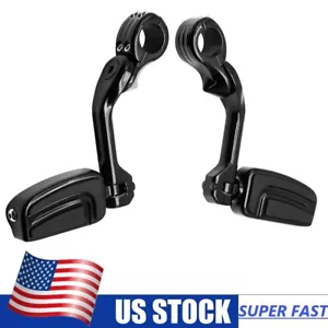 Long Black Footpegs & Mounts Air Flow For Harley Low Rider / S / ST 2018-2024 US - Foto 1 di 11