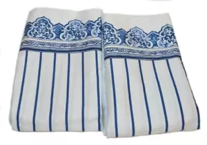 RALPH LAUREN Palm Harbor Stripe White Blue STANDARD PILLOWCASES NEW 450TC SATEEN - Picture 1 of 2