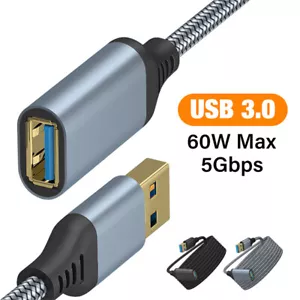 USB 3.0 Extension Cable 60W Type A Male to Female Cord Data Transfer Adapter 5m - Picture 1 of 13