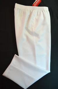 Bon Worth Medium Petite White Knit Dress Pants Elastic Waist 30 inch NWT - Picture 1 of 12