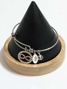 Believe By Brilliance Expandable Stainless Steel Infinity Crystal Charm Bracelet - Picture 1 of 14