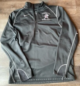 Rare Nike Therma Fit Quarter Zip Carroll University Basketball Size Large D Gray - Picture 1 of 4