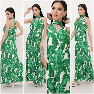 SUMMER PALM LEAVES FASHION WOMEN DRESS - Picture 1 of 7