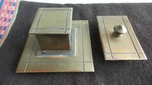 Antiguo juego de escritorio BRADLEY & HUBBARD TINTERO Y SECADOR de latón - Imagen 1 de 5