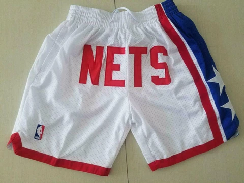 New Brooklyn Nets White Retro Men Basketball Shorts Size S-3XL Cover