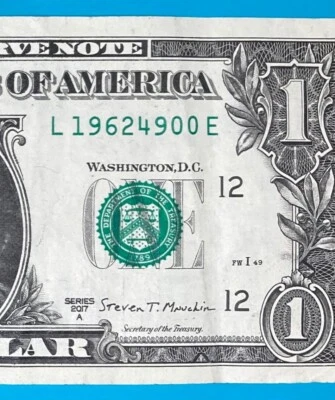 1962 April 9 : L 19624900 E BIRTHDAY Note $1 One Dollar Bill ( 1962 / 4 / 9 _ _) - Image 1 of 3
