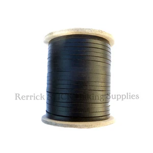 3 METROS DE ENCAJE DE CUERO CUADRADO NEGRO PARA CORDONES DE BASTÓN,ARTES, MANUALIDADES - Imagen 1 de 1