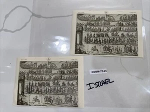 VINTAGE STAMP LOT: Lot of 2 Uncut Israel .25 Stamps COBM-7743 - Picture 1 of 5