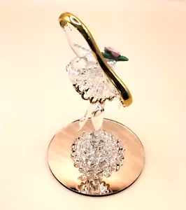 Everspring Imports Ballerina aus mundgeblasenem Glas auf Spiegelfuß 5,5 Zoll hoch - Bild 1 von 4