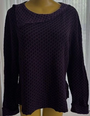 Habitat Womens Purple Black Heavy Knit Cotton Textured Sweater Large L - Image 1 of 4