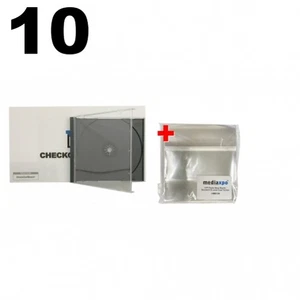 10 Original Old Style Black STANDARD CD Jewel Case Heavy Duty 90g & 100 OPP Bags - Picture 1 of 6