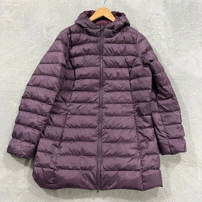 Jaqueta acolchoada Eddie Bauer feminina grande roxa EB650 com capuz Gorpcore - Imagem 1 de 4