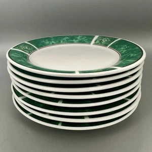 Set Of 8 Gibson ROYAL DUCHESS GREEN Marble Star Design Salad Desert Plates 7”EC - Picture 1 of 9
