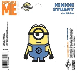 Figura Despicable Me Minion Stuart calcomanía adhesiva auto despegable NUEVA SIN USAR - Imagen 1 de 1