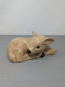 Vintage Scioto 1986 Baby Fawn Deer Bambi Large Glazed Ceramic Figurine - Picture 1 of 13