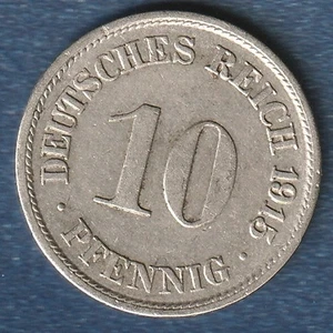1915 F Ten Pfennig Deutsches Reich - Picture 1 of 5