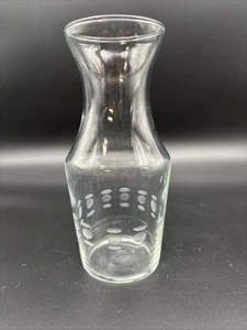 Vtg Libbey Wine Juice Carafe Frosted Etched Design Clear Glass Bud Vase MCM EUC - Picture 1 of 2