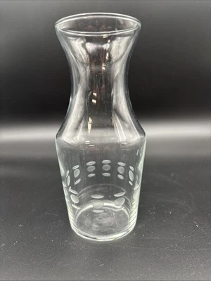 Vtg Libbey Wine Juice Carafe Frosted Etched Design Clear Glass Bud Vase MCM EUC - Image 1 of 2