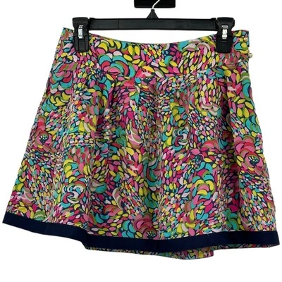 Falda Lilly Pulitzer Mujer 0 Mini Multi 100% Seda Colorida Artística Caleidoscopio Foto 1 de 4