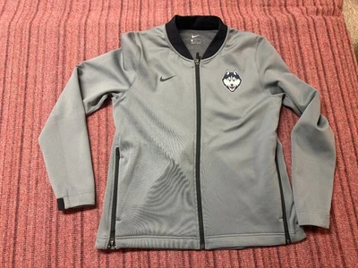 MENS LIGHTLY WORN NIKE UNCONN HUSKIES GRAY ATHLETIC ZIP UP JACKET SIZE MEDIUM - Image 1 of 4