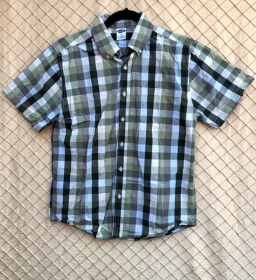 Old Navy Size 12 Boy’s Multi color Plaid Short Sleeve Button Front Shirt - Image 1 of 2