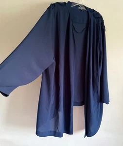 ULLA POPKEN BLUE LONG SLEEVE KAFTAN KIMONO DUSTER TUNIC SIZE:36/38 SUMMER - Picture 1 of 23
