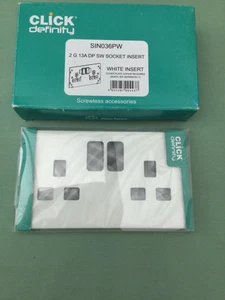 Click Definity SCP436PW & SIN036PW 13A presa e piastra doppia commutazione - Foto 1 di 5