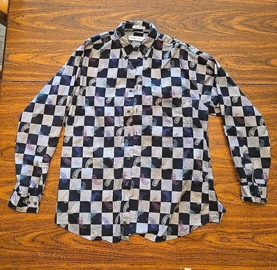 Henry Grethel Colorido Geométrico Cachemira Y2K De Colección Manga Larga Botón Delantero Mediano Foto 1 de 4