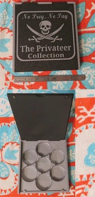 Privateer Collection 2 oz .999 Silver Display Box Holds all 7 Rounds w/ Capsules - Image 1 of 4