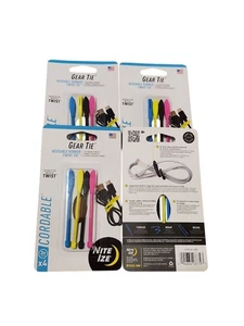 Nite Ize 4er-Pack Gear Tie schnurbare Twist Tie, 3" - verschiedene Farben (4er-Pack) - Bild 1 von 1
