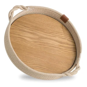 Decorative Tray for Coffee Table: Round Serving Trays Set for Living Room Ott... - Picture 1 of 8