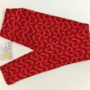 Leggings OS LuLaRoe ~CUORI AD INCASTRO~ taglie 2-10, TAGLIA UNICA, SAN VALENTINO - Foto 1 di 2
