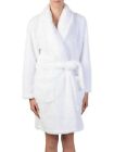Midnight Maddie Short Velour Soft Bath Robe In White Size M