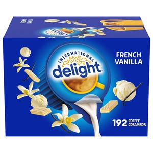 Crema de café de vainilla francesa de una sola porción - 192 unidades, estable en estante no láctea, - Imagen 1 de 10