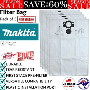 New Makita 5-Pack Vacuum Cleaner Accessary Fleece Replacement Filter Suit VC4210 - Picture 1 of 12