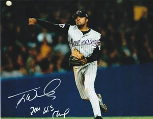TONY WOMACK ARIZONA DIAMONBACKS 2001 WS CHAMPS ACTION SIGNED 8x10 - Picture 1 of 1
