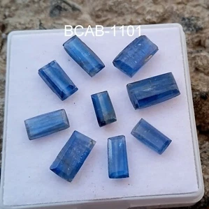 Lote de 9 piezas de piedras preciosas corte rectangular cianita color azul facetado natural de 12,7 quilates - Imagen 1 de 24