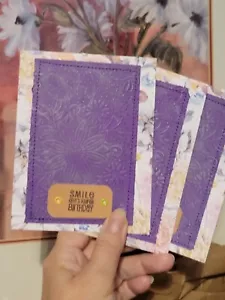 Smile It's Your Birthday Greeting Card Handmade Purple Floral A2 Card & Envelope - Picture 1 of 8