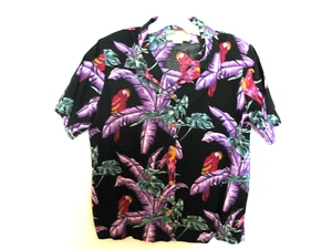 Vtg Paradise Found Cotton Hawaiian Print 2 Pc Shirt & Pants, Medium - Picture 1 of 10