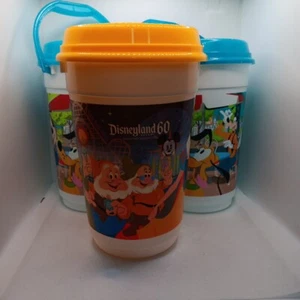 Lot Of 3 Disneyland Disney Resort Diamond 60th Celebration Popcorn Cups W/ Lids - Picture 1 of 23