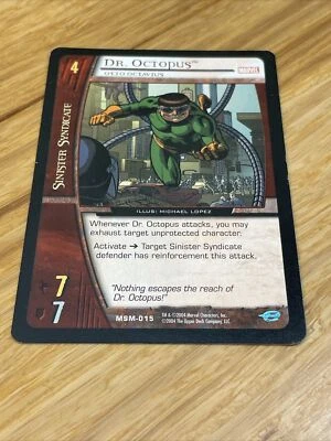 VS System Dr. Octopus Ock Octavius Alt Art Marvel Legends Promo Card KG JD - Image 1 of 4